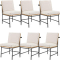 Modern Dining Chairs Set of 6, Comfy PU Leather Side Chairs Upholstered by Ya-Home
