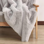 Faux Rabbit Fur Washable Rugs for Bedroom Light Grey Fluffy Rug for Living Room - Image 4