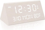 Kogonee Wooden Digital Alarm Clock, 0-100% Dimmer, 2 Alarm Settings, by Kogonee