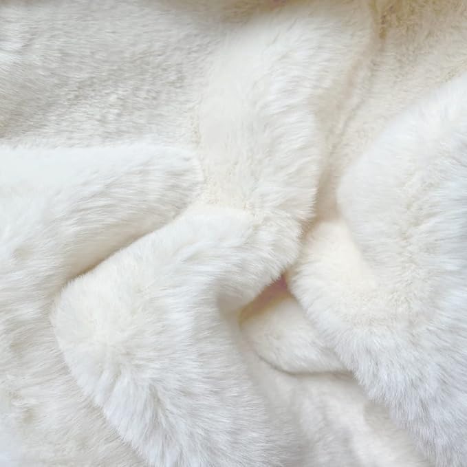 White Washable Furry Area Rug Runner Faux Bunny Fuzzy Fur Rugs - Image 6