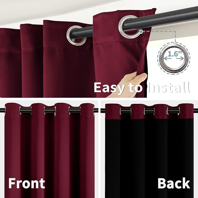 BGment Short 100% Blackout Curtains - Image 6