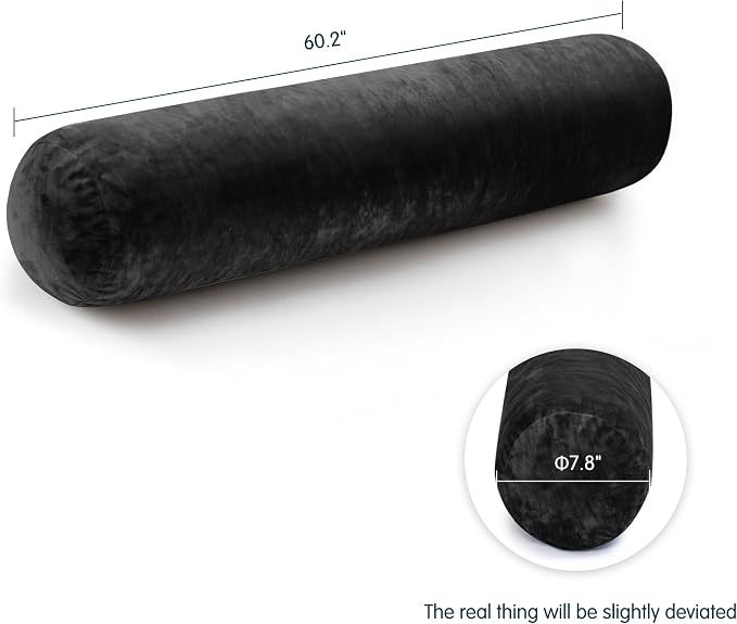 SyMax 7.8"x60" Body Pillow for Queen Bed, Bolster w/Removable Polyester Cover - Image 2