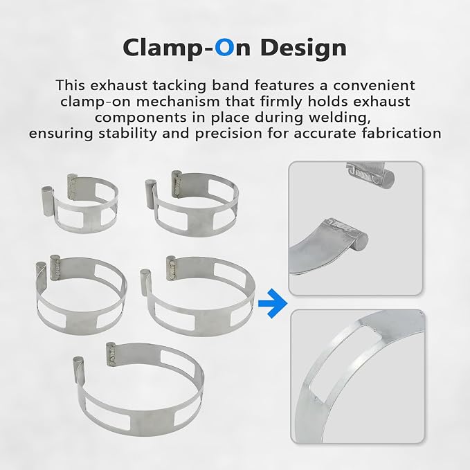 5PCS Stainless Steel Welding Tacking Band Clamp, Clamp-On Exhaust Pipe Tacking - Image 4