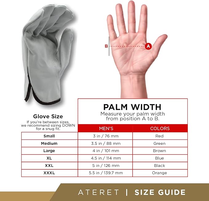 ATERET 120 Pairs X-Large Heavy Duty Durable Cowhide Leather Work Gloves I - Image 7