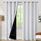 BGment Greyish White 100% Blackout Curtains by BGment