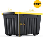 Nazhura 97 Quart Plastic Storage Bin, Stackable and Nestable Storage Boxes - Image 3