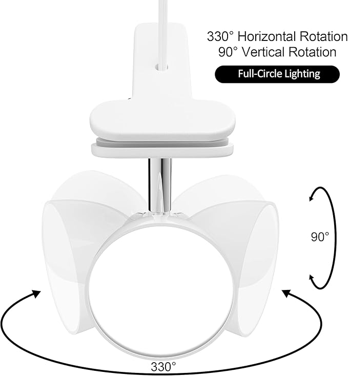 deeloop LED Clip on Light Book Reading 5W Super Bright 330° Rotation Clip on - Image 3