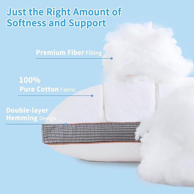 YOUR MOON Soft Pillow Queen for Sleeping, Super Soft Support Down Alternative - Image 3