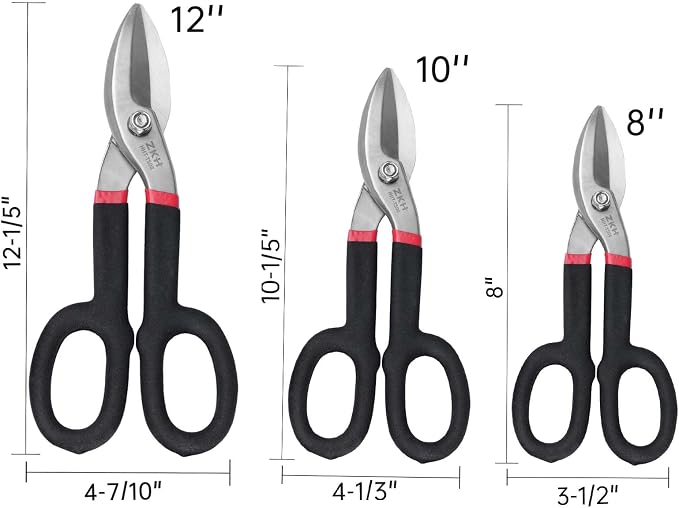 ZKH 10 Inch Tin Snips, Alloy Steel Forged Heavy Duty Metal Shears - Image 7