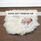 Super Area Rugs Gray & White Mix Sheepskin Rug Genuine Single 2x3ft Pelt Fluffy - Image 5