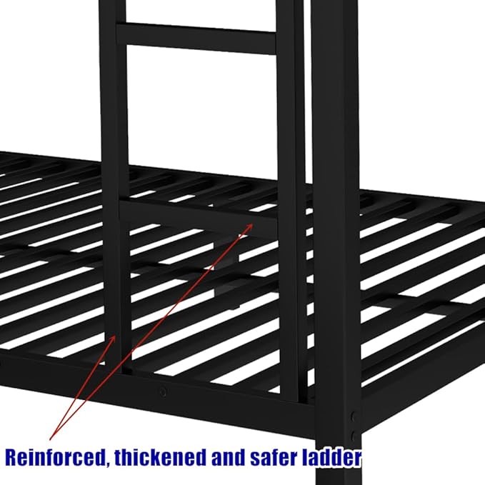 LUXIEE Upgraded & Stronger Heavy Duty Steel Twin XL Over Twin XL Bunk Bed Frame - Image 6