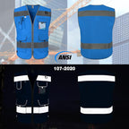 TCCFCCT Reflective Vest 9 Pockets High Visibility Safety Vest - Image 2