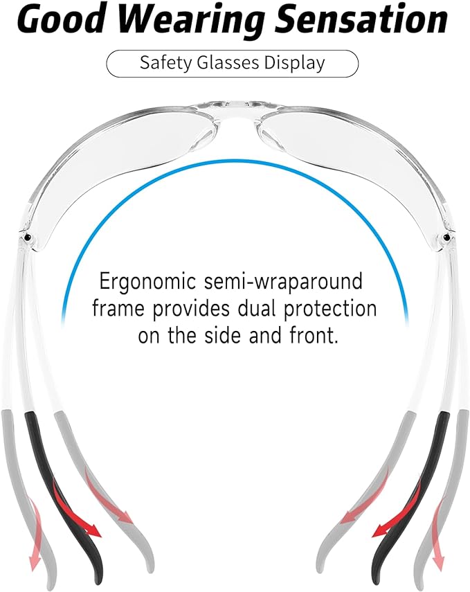 Safety Glasses for Men Women ANSI Z87.1 Safety Glasses Bulk Protective Eyewear - Image 3