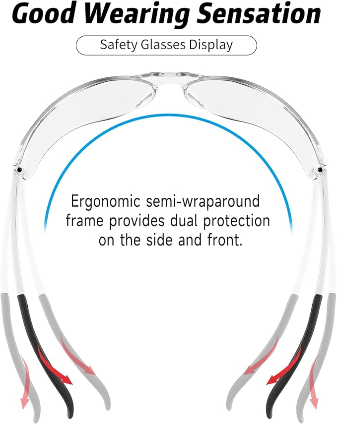 Safety Glasses for Men Women ANSI Z87.1 Safety Glasses Bulk Protective Eyewear - Image 3