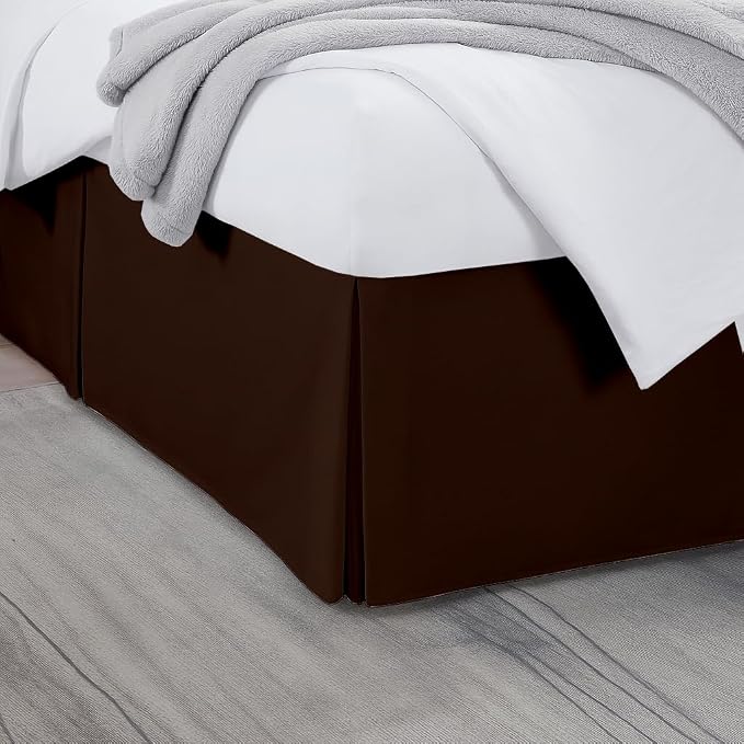 Queen Bed Skirt, Luxury 15 Inch Drop Chocolate Pleated Bed Skirt, Double by Unknown