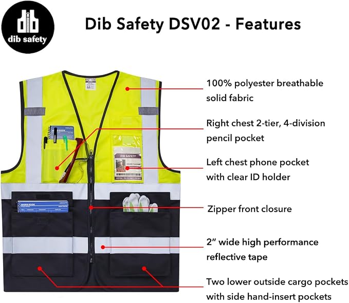 Dib Safety Reflective Vest High Visibility - Image 5