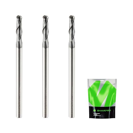Carbide Ball Nose End Mills 2 Flute 1/8 Inch SHK. and Cutting Dia. 3D Carving by SHARPENYOURLIFESTYLE