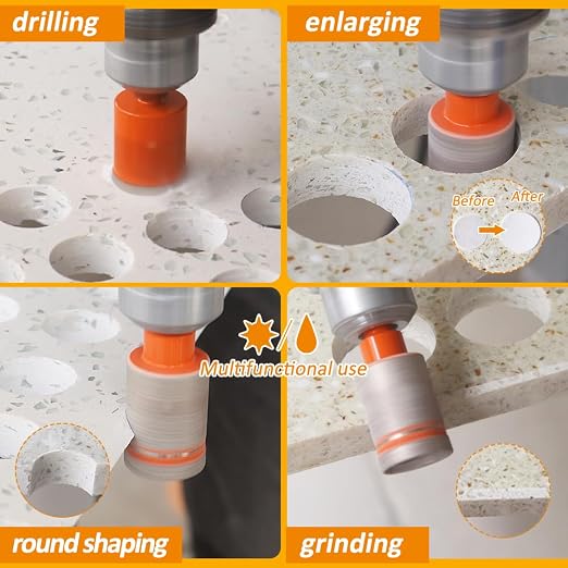 Diamond Core Drill Bit Kit BGTEC Diamond Hole Saw Tile Cutter, Triangle Shank - Image 4
