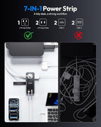 NTONPOWER 100W GAN Ultra Travel Power Strip, 7-in-1 USB C Charging Station - Image 3
