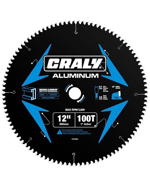 CRALY 12 Inch 100 Teeth Aluminum and Non-Ferrous Metal Cutting Circular Saw by CRALY