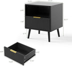 LYNSOM Fluted Dresser and Nightstand Sets 3 Piece, 5-Drawers Dresser and - Image 7