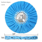 10" Blue Airway Buffing Wheel, 5/8'' Arbor Hole, 16 Plys/Coarse Polishing - Image 2