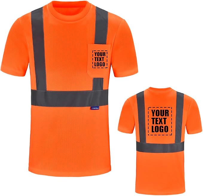 AYKRM Safety T Shirt Reflective High Visibility hi vis Long Sleeve T Shirt by AYKRM