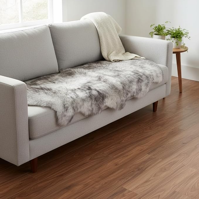 Premium Genuine Sheepskin Rug 2' x 6' Long Fur Soft & Natural Bedside Area Rug - Image 5