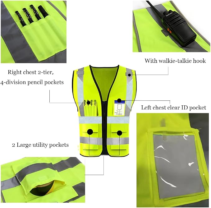 YOWESHOP High Reflective Visibility Safety Vest Custom Your Logo Safety Workwear - Image 4