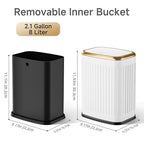 TIPGO Bathroom Trash Can with Lid, 2.1 Gallon / 8 Liter Small Garbage Can - Image 5