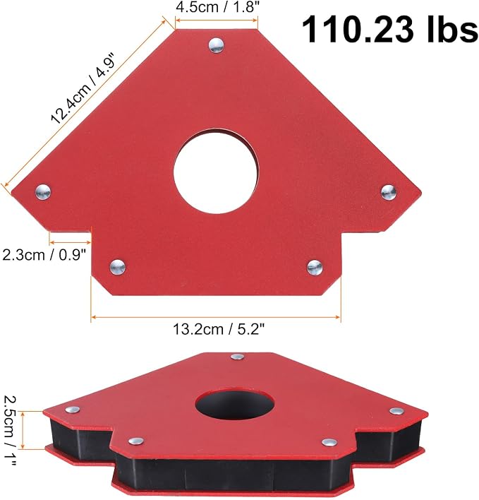 HARFINGTON 2pcs Welding Magnets 110.23 lbs Magnetic Welding Clamp Holder Iron - Image 2