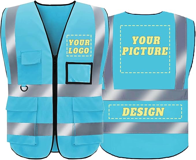 BeautyWill Custom Safety Vest Logo Class 2 High Visibility Reflevtive Vest by BeautyWill