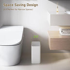 Veelesa Small Bathroom Trash Can 2.4 Gallon Wastebasket Slim Metal Garbage Can - Image 2