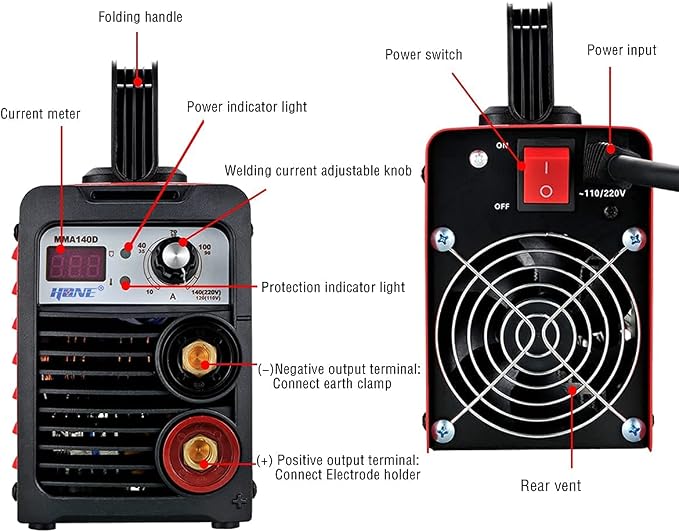 HONE Stick Welder, 110V/220V Actual 140Amp ARC Welder Machine, IGBT Inverter - Image 6