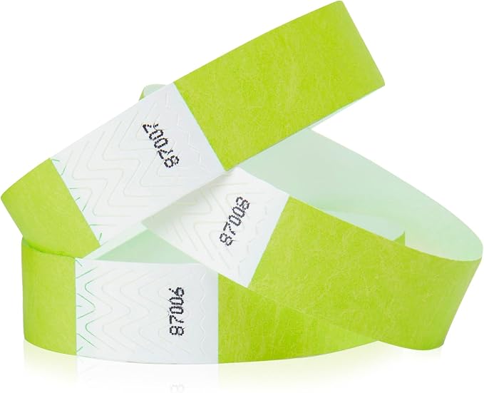 1, 000 WristCo Lime Green Tyvek Wristbands by WristCo