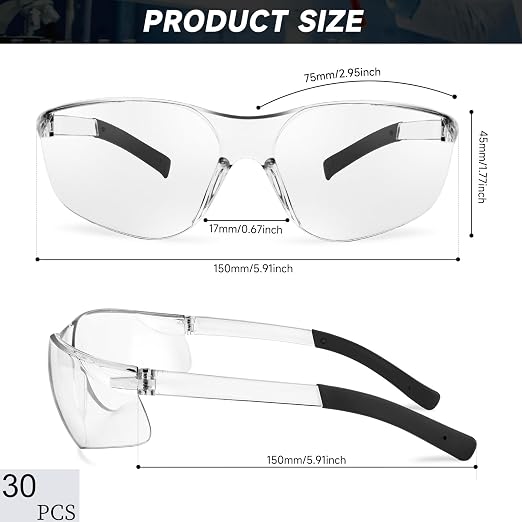 30 Pack Safety Glasses ANSI Z87.1 Scratch Resistant Eyewear - Image 2