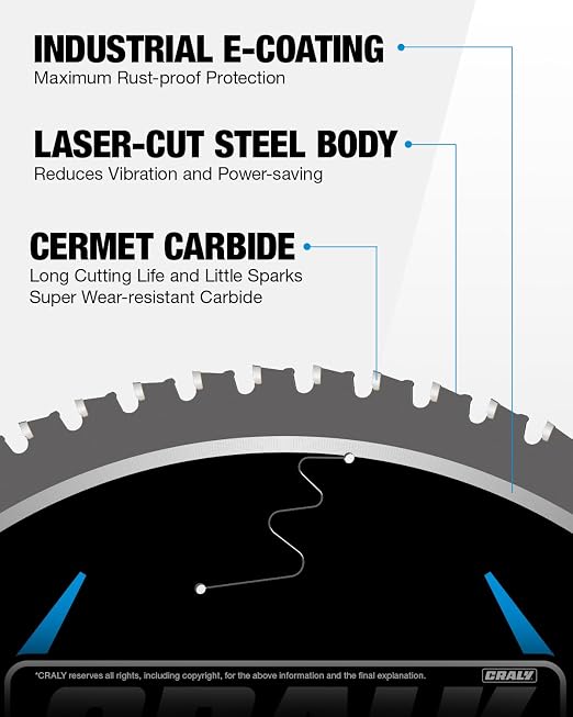 CRALY 14 Inch 66 Teeth Steel and Ferrous Metal Cutting Circular Saw Blade - Image 3