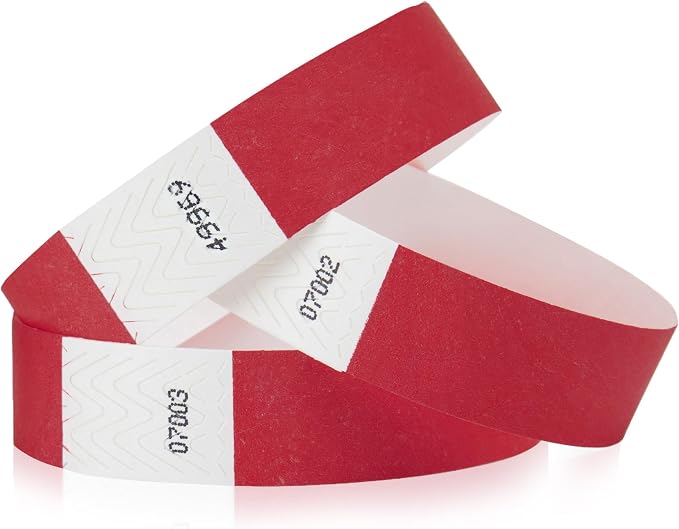 1, 000 WristCo Cranberry Tyvek Wristbands by WristCo