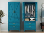 COFaR Metal Wardrobe Cabinet, 71 Farmhouse Armoire Wardrobe Closet - Image 8