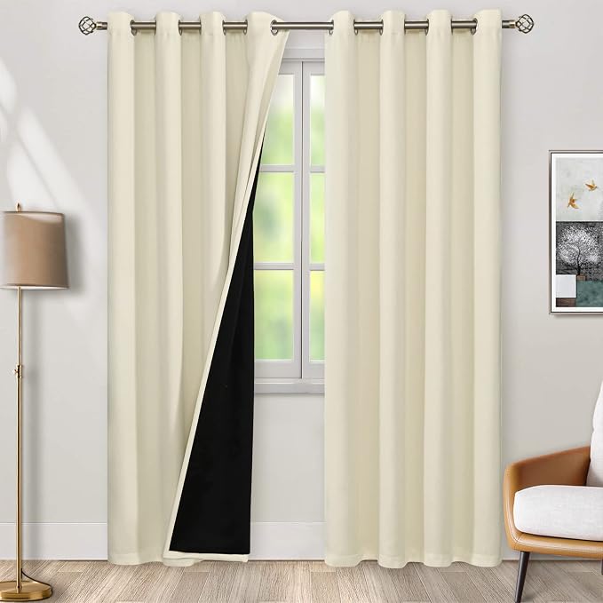 BGment Cream 100% Blackout Curtains by BGment