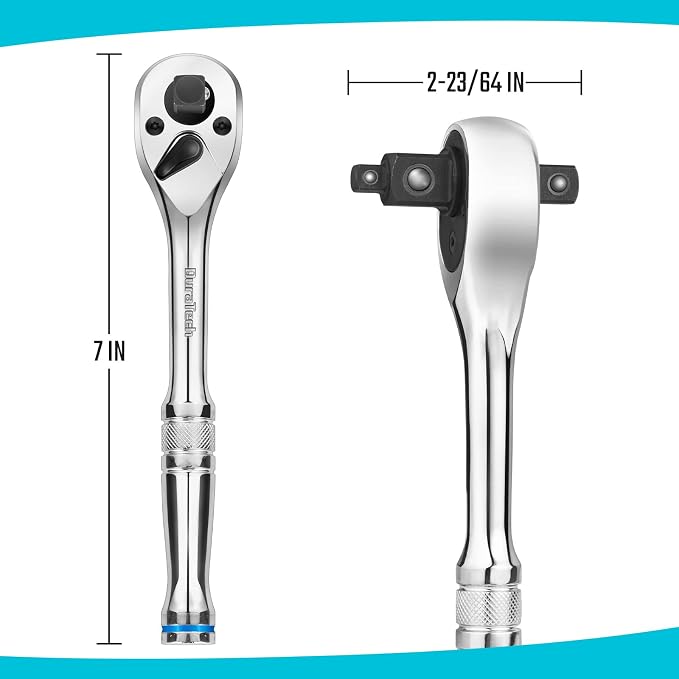 DURATECH 3-IN-1 Ratchet Handle, 1/4 ", 3/8 ", 1/2" Drive Ratchet Wrench - Image 5