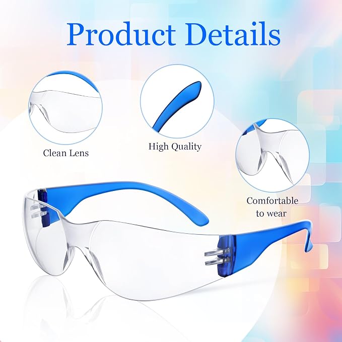 100 Pack Safety Glasses Bulk Protective Eyewear Goggles Eye Protection - Image 3