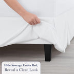 Twin Bed Skirt, Luxury 21 Inch Drop White Pleated Bed Skirt, Double Brushed - Image 5