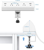 Jgstkcity Desk Clamp Power Strip, 40W Total Fast Charging Station, 2 PD 20W USB - Image 6