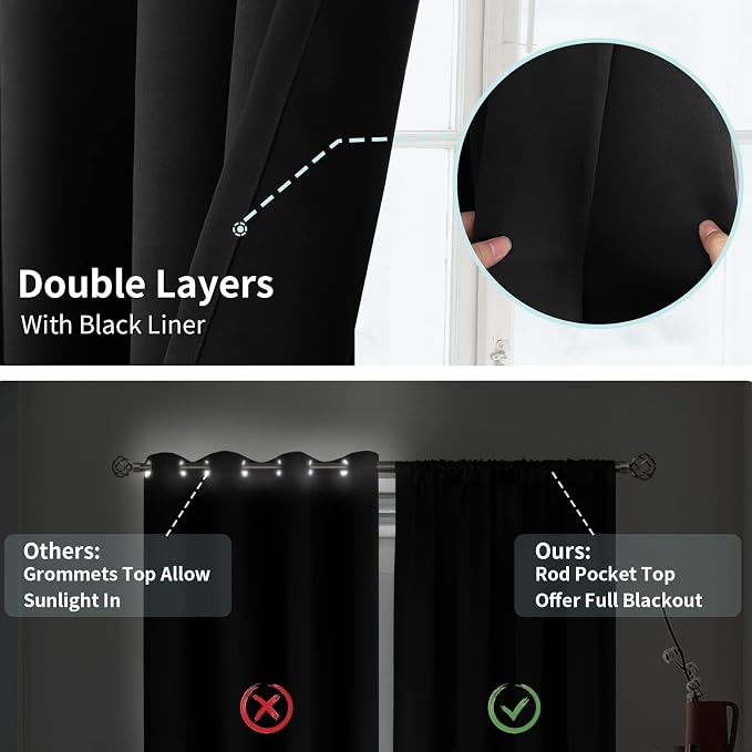 BGment Blackout Curtains for Living Room 84 Inch Length, 2 Panels Set Full Room - Image 7