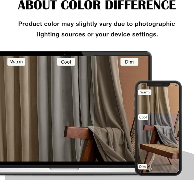 Lazzzy Velvet Blackout Curtains Thermal Insulated Room Window Drapes Super Soft - Image 8