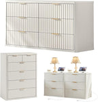 LEYAOYAO Fluted Dressers & Nightstand Set of 4, Wood 48" Wide Dresser & 42" by LEYAOYAO-Findtheshiningpointofyourideallife%EF%BC%81