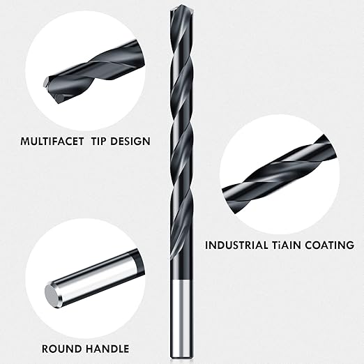 TiAIN Coating Cobalt Drill Bit Set, Stainless Steel, Cast Iron and Soft - Image 4