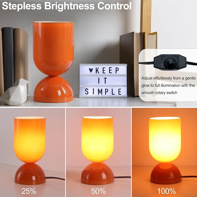 8.9" Modern Glass Table Lamp for Living Room, Dimmable Desk Lamps for Bedroom - Image 7