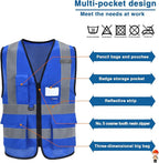 A-SAFETY Blue safety vests Reflective Safety Vest Hi Vis Bright Neon Color - Image 4